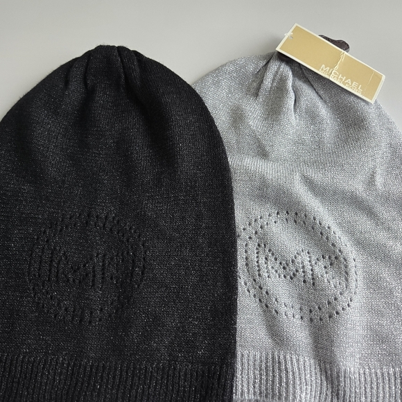 Michael Kors, Beanie Hats, Black and Silver, New With Tags - Picture 11 of 11
